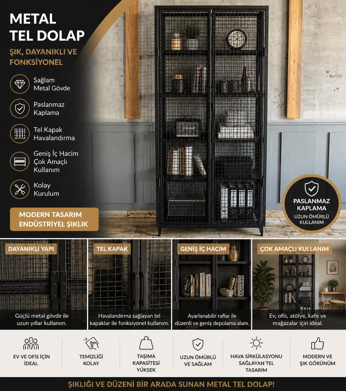 Metal tel dolap